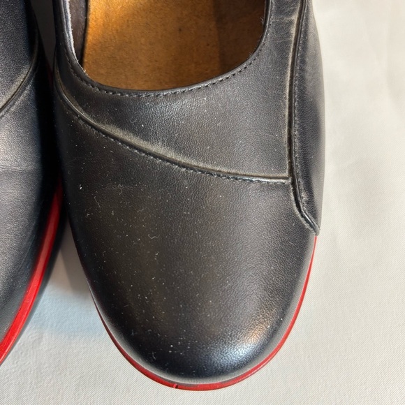 NAOT Sz 7 Wedges Mary Jane Shoes With Red Accent and Trim Hook & Eye Closure - Picture 5 of 14